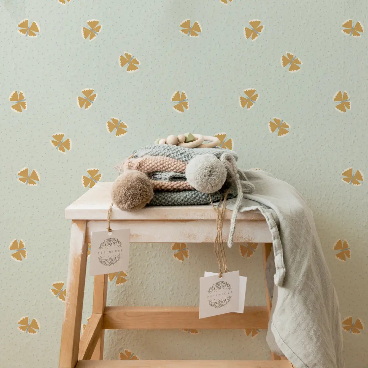 Lola Wallpaper - Butterflies among Dots - by House of Haricot - Loomwell Home Goods