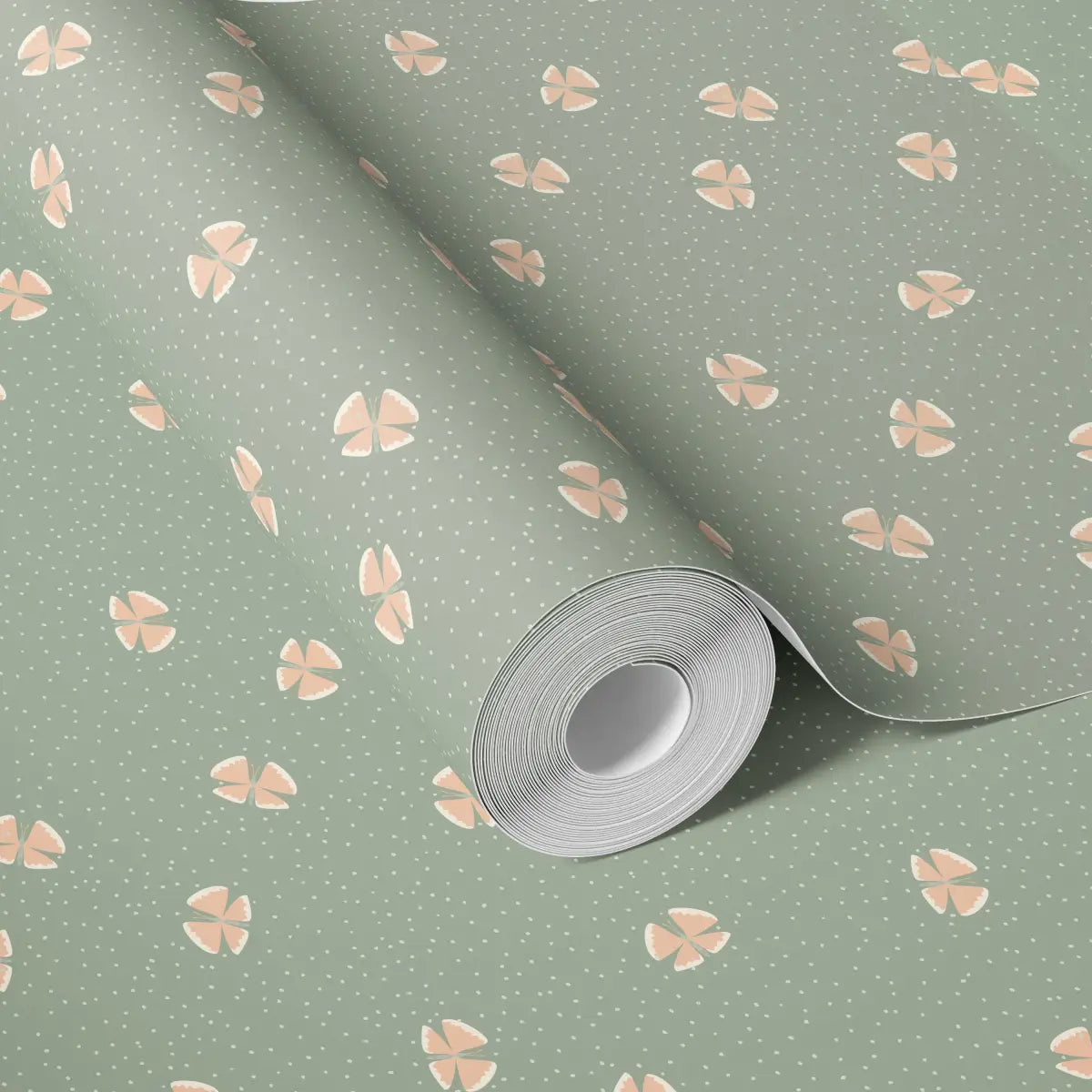 Lola Wallpaper - Butterflies among Dots - by House of Haricot - Loomwell Home Goods
