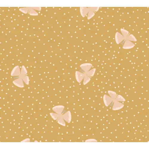 Lola Wallpaper - Butterflies among Dots - by House of Haricot - Sample 1 foot by 1 foot / Mustard - Loomwell Home Goods
