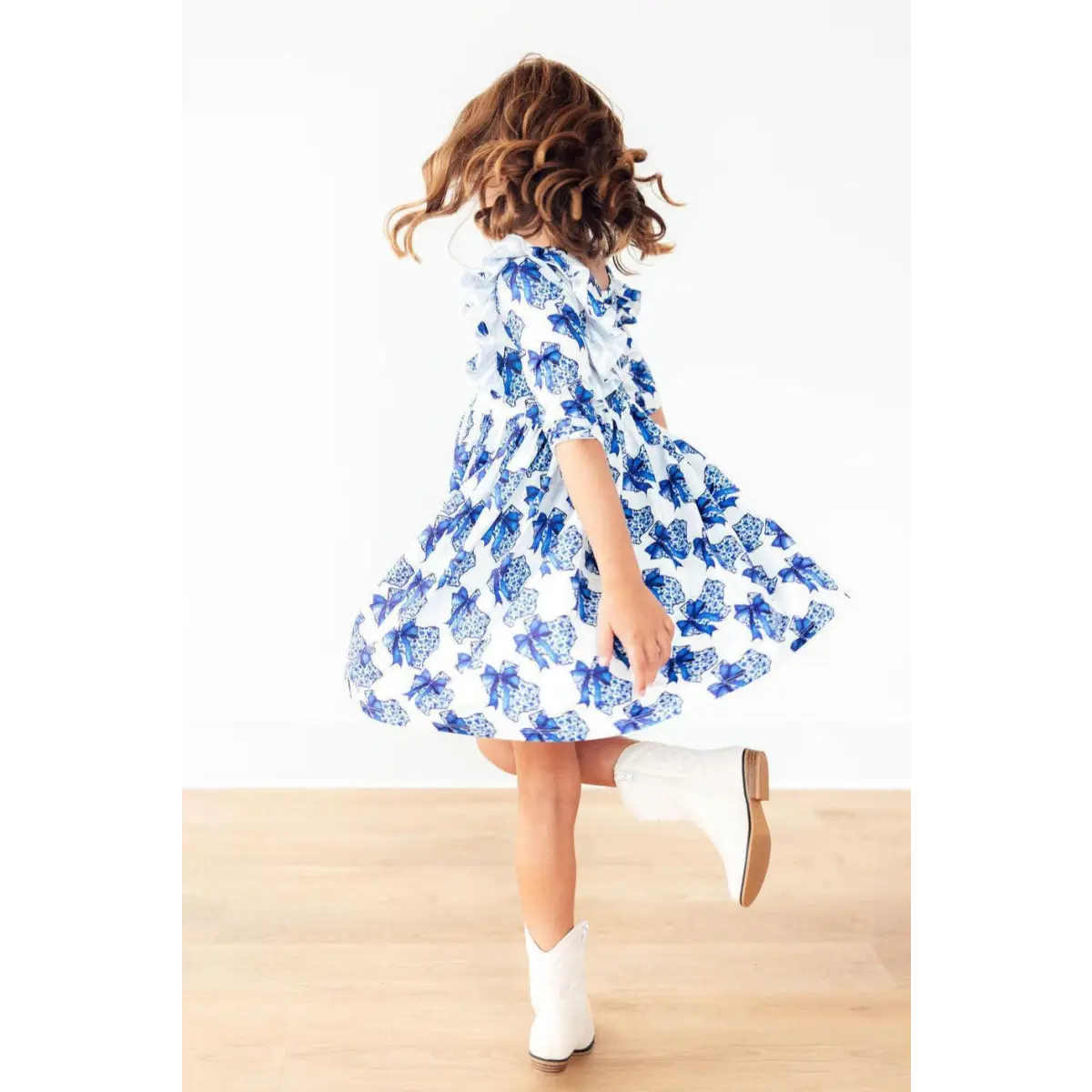 Lone Star 3/4 Sleeve Ruffle Twirl Dress - Mila & Rose ®