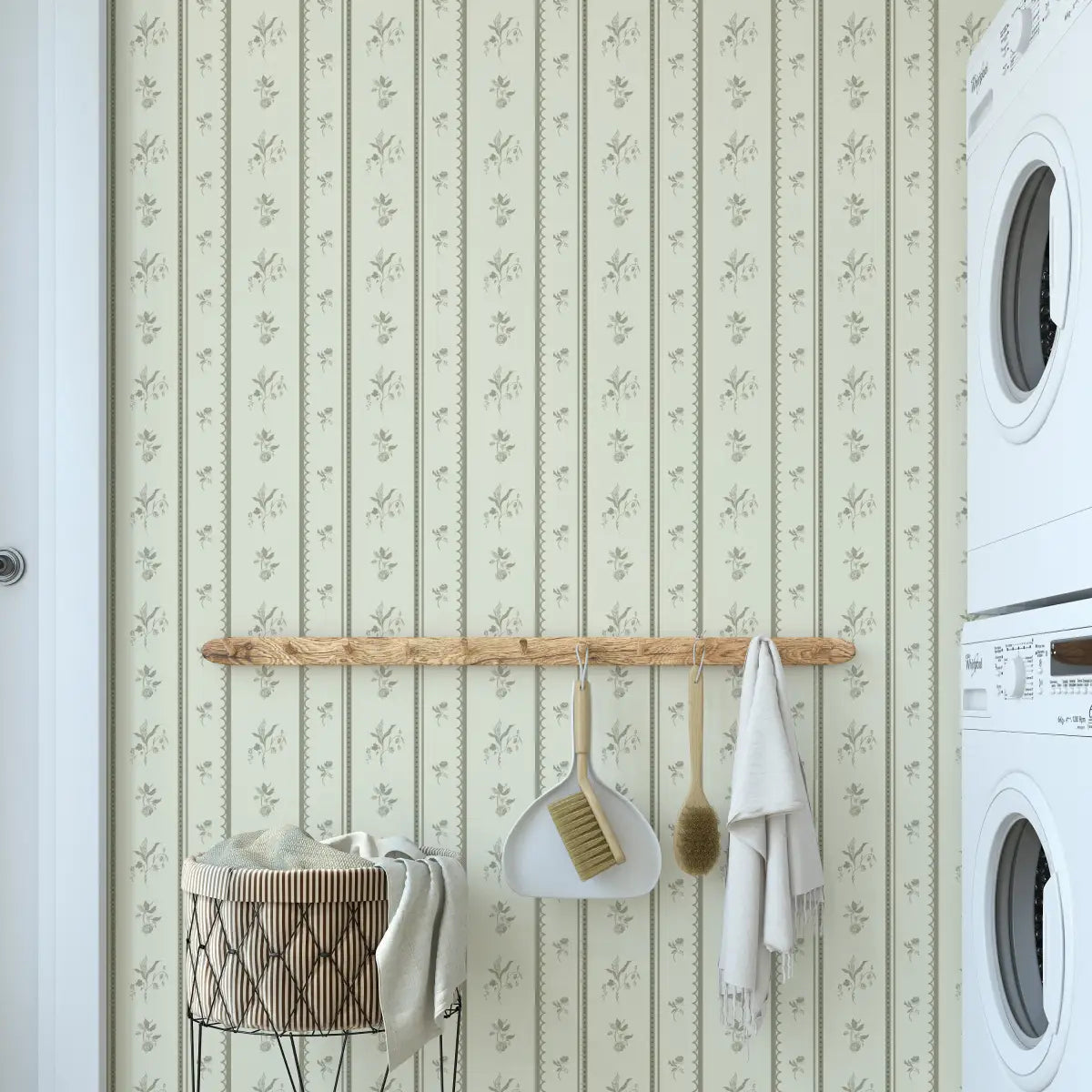 Lottie Wallpaper - Floral Stripe - by Ali Anni - Loomwell Home Goods