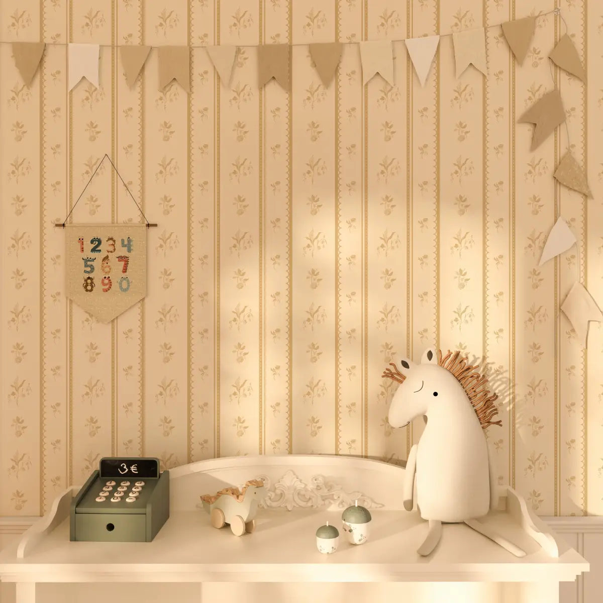 Lottie Wallpaper - Floral Stripe - by Ali Anni - Loomwell Home Goods