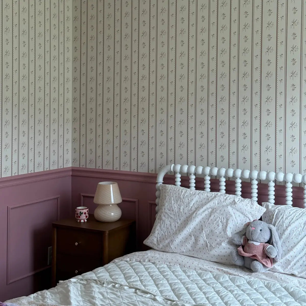 Lottie Wallpaper - Floral Stripe - by Ali Anni - Loomwell Home Goods