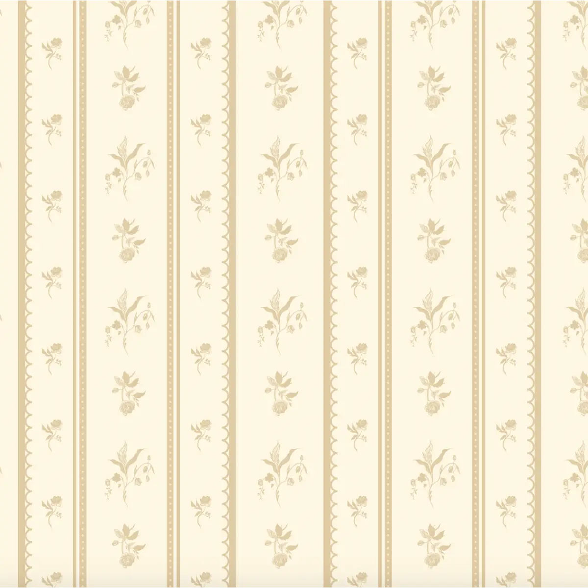 Lottie Wallpaper - Floral Stripe - by Ali Anni - Sample 1 foot by 1 foot / Yellow - Loomwell Home Goods