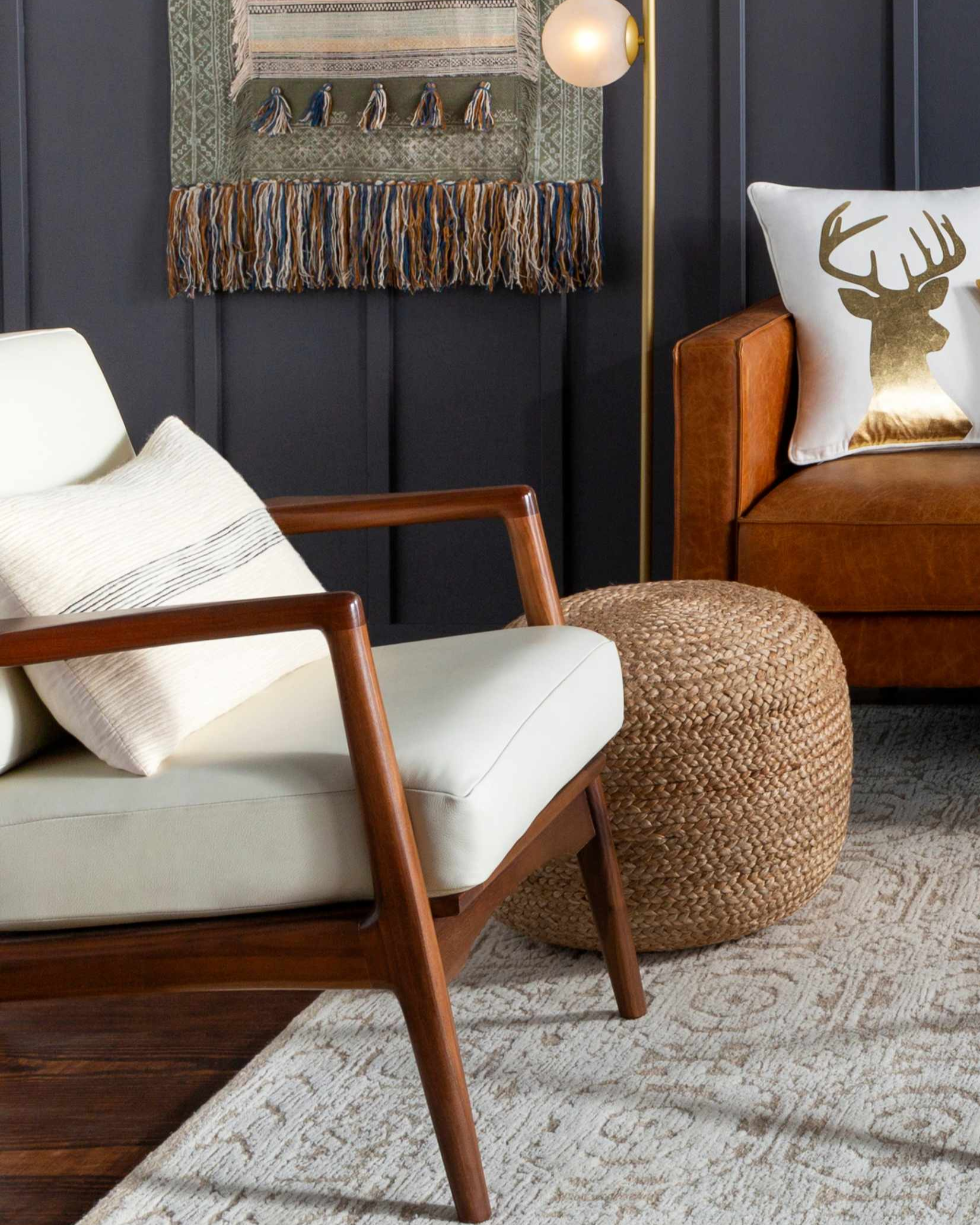 Kaumakani Jute Pouf - 20’’ x 20’’ x 16’’ Cylinder - Boutique Rugs