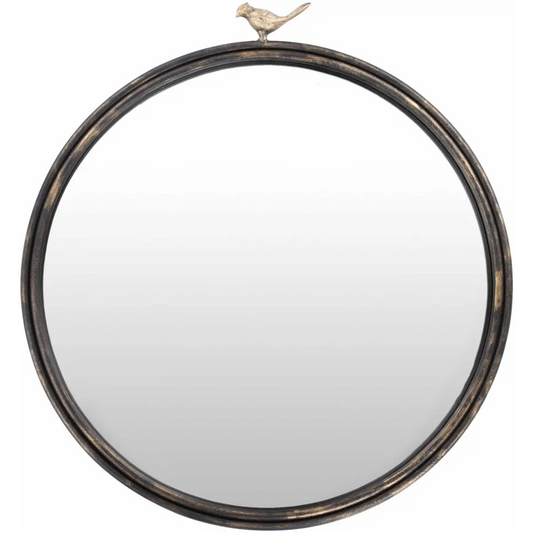 Loughlinstown Gold Frame Round Mirror - 26’’H x 24’’W Round - Boutique Rugs
