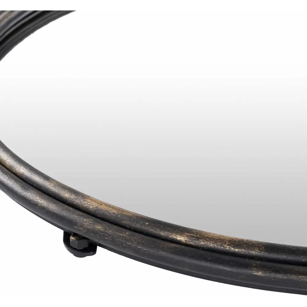 Loughlinstown Gold Frame Round Mirror - 26’’H x 24’’W Round - Boutique Rugs