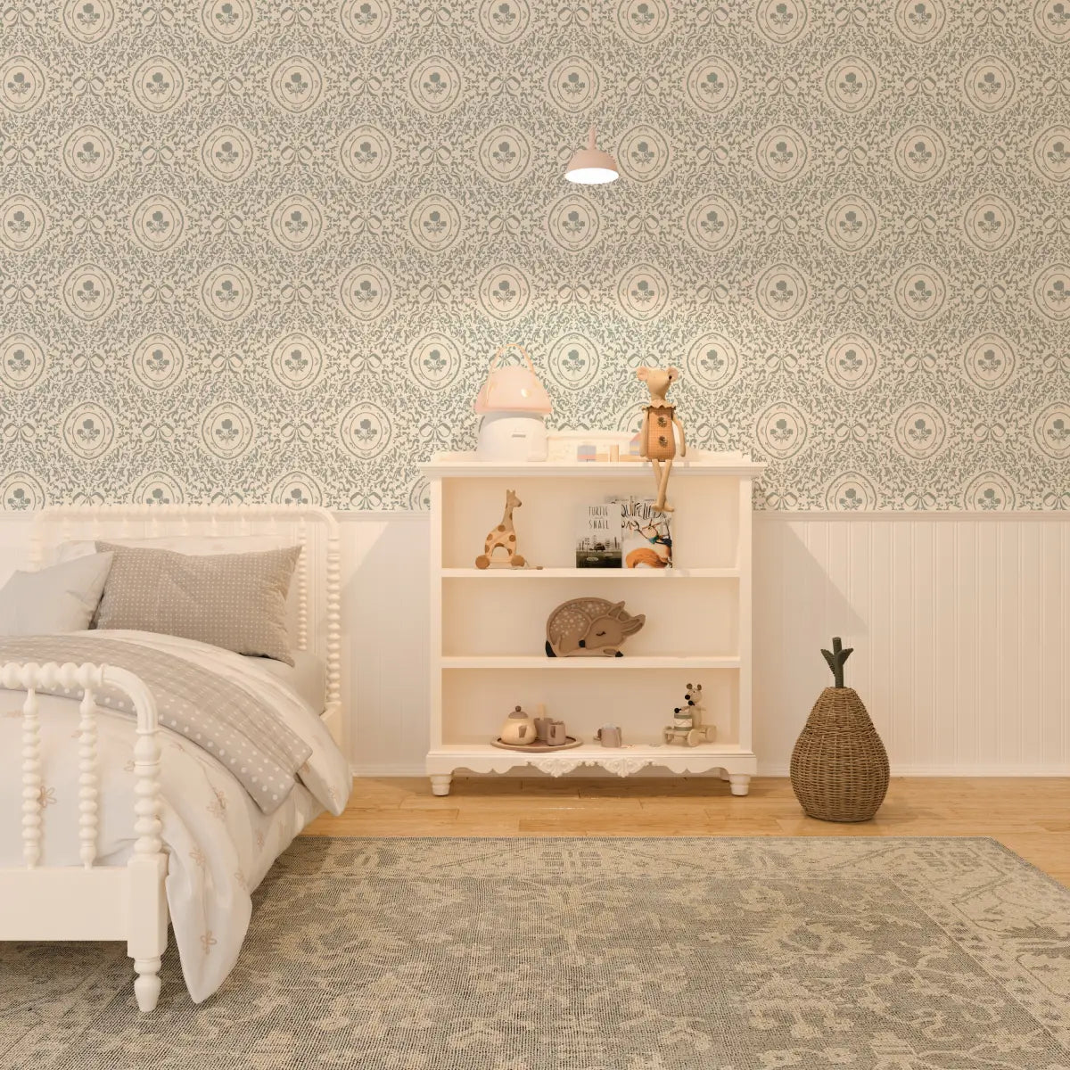 Louise Wallpaper - Framed Flowers and Bows - by Ali Anni - Loomwell Home Goods