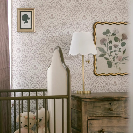Louise Wallpaper - Framed Flowers and Bows - by Ali Anni - Loomwell Home Goods