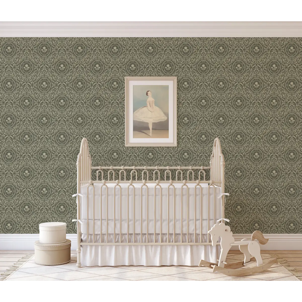 Louise Wallpaper - Framed Flowers and Bows - by Ali Anni - Loomwell Home Goods