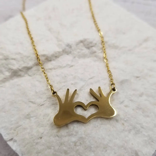 Love Mom Necklace - Gold Silver - Honeybee Vintage