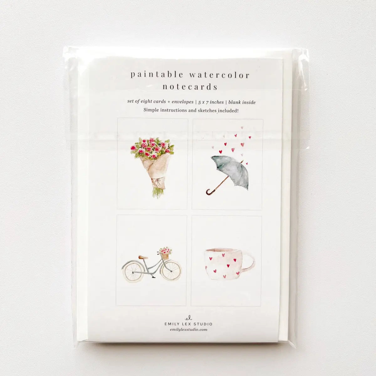 Love Sweet Love Paintable Notecard Set of 8 - emily lex studio