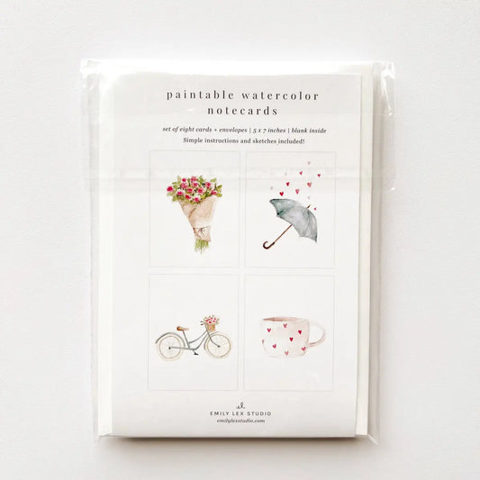 Love Sweet Love Paintable Notecard Set of 8 - emily lex studio