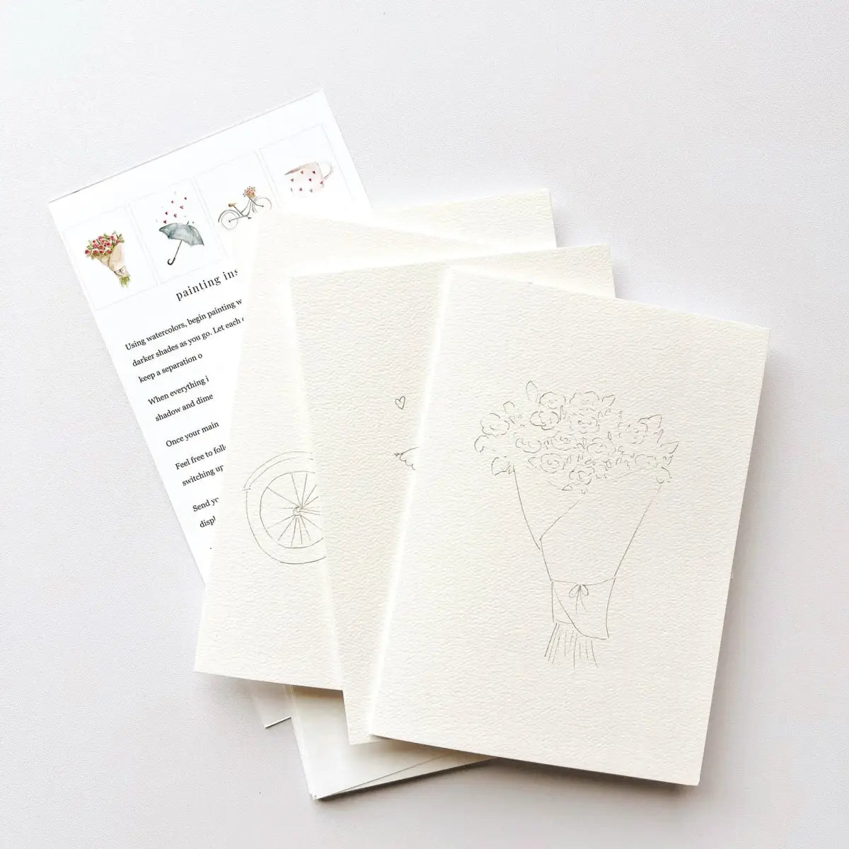 Love Sweet Love Paintable Notecard Set of 8 - emily lex studio
