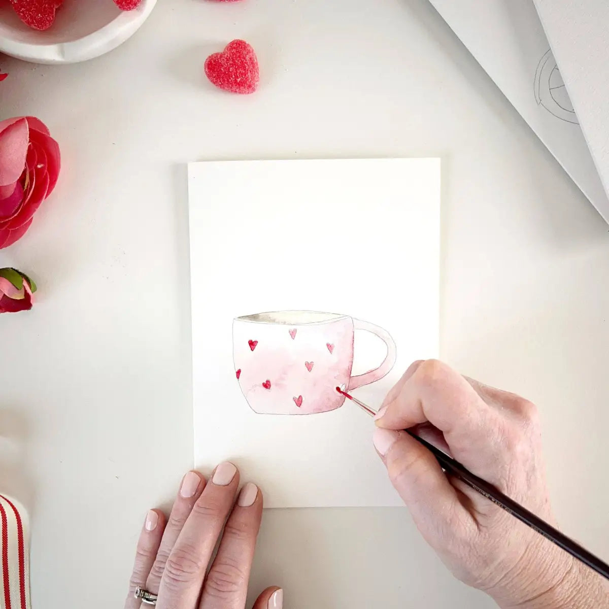 Love Sweet Love Paintable Notecard Set of 8 - emily lex studio