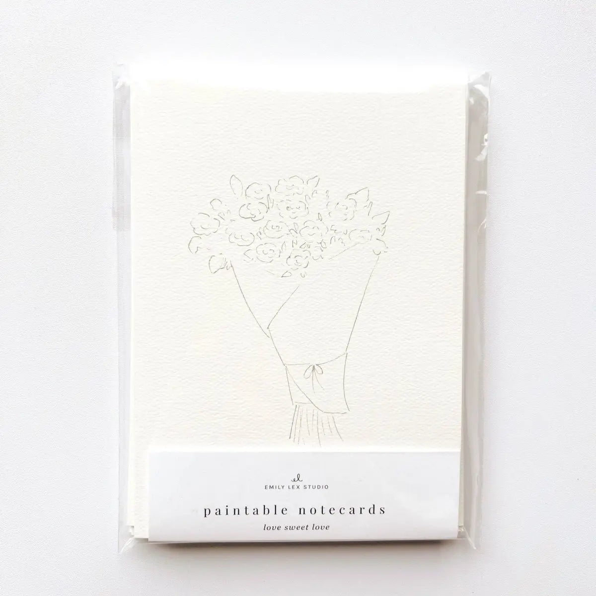 Love Sweet Love Paintable Notecard Set of 8 - emily lex studio