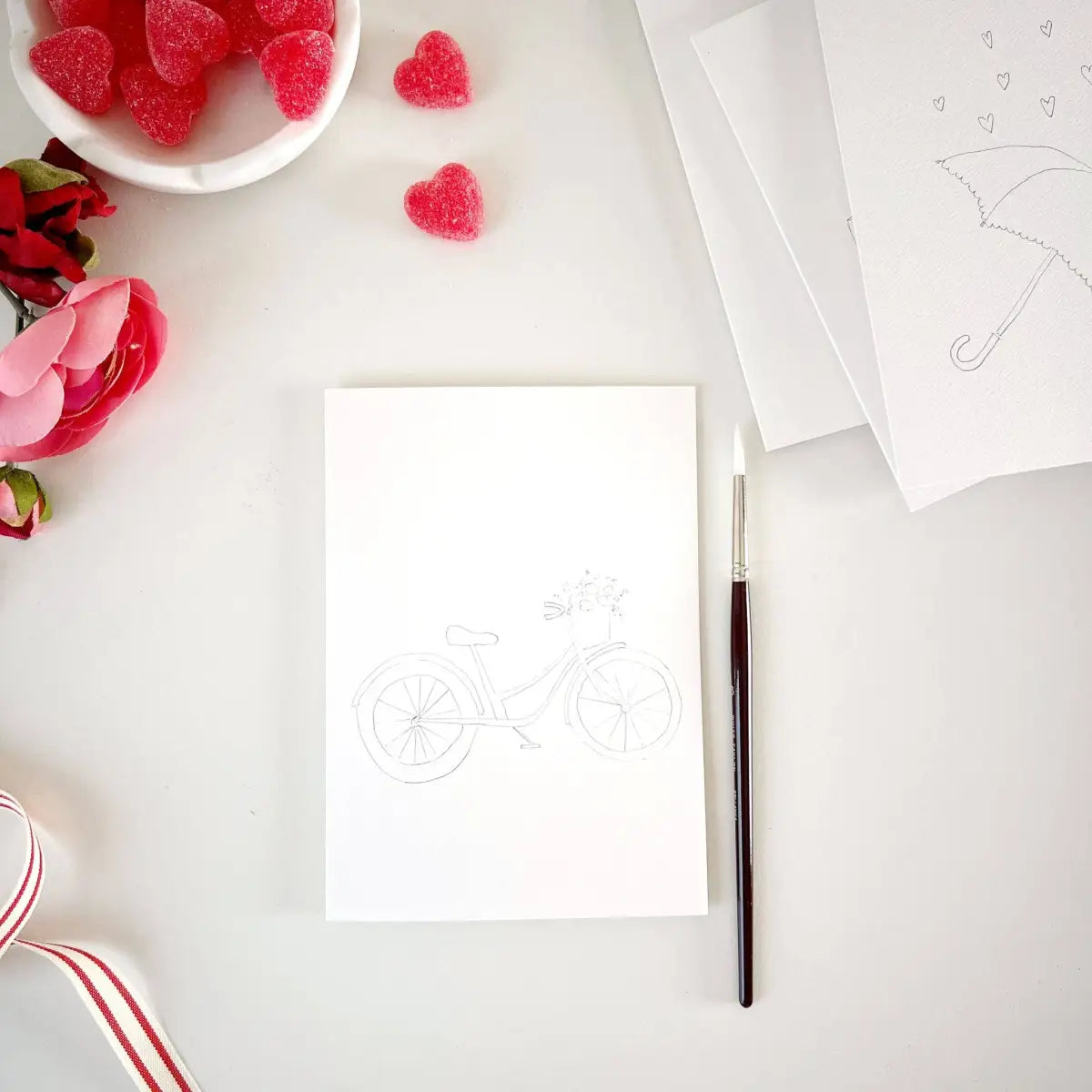 Love Sweet Love Paintable Notecard Set of 8 - emily lex studio