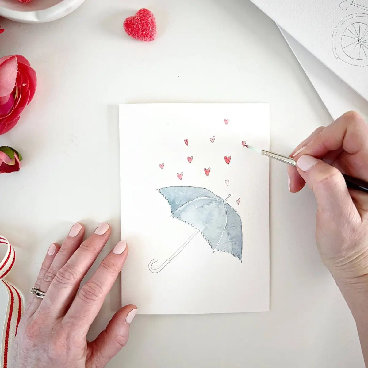 Love Sweet Love Paintable Notecard Set of 8 - emily lex studio