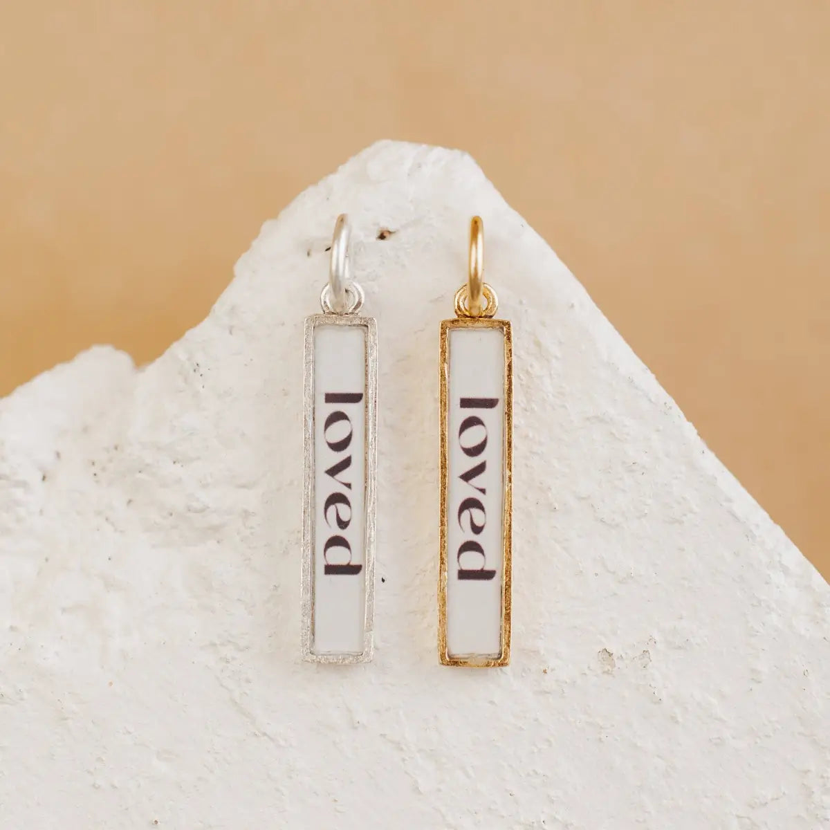 Loved Charm Pendant - Gold or Silver - Antique Gold - Bel Kai