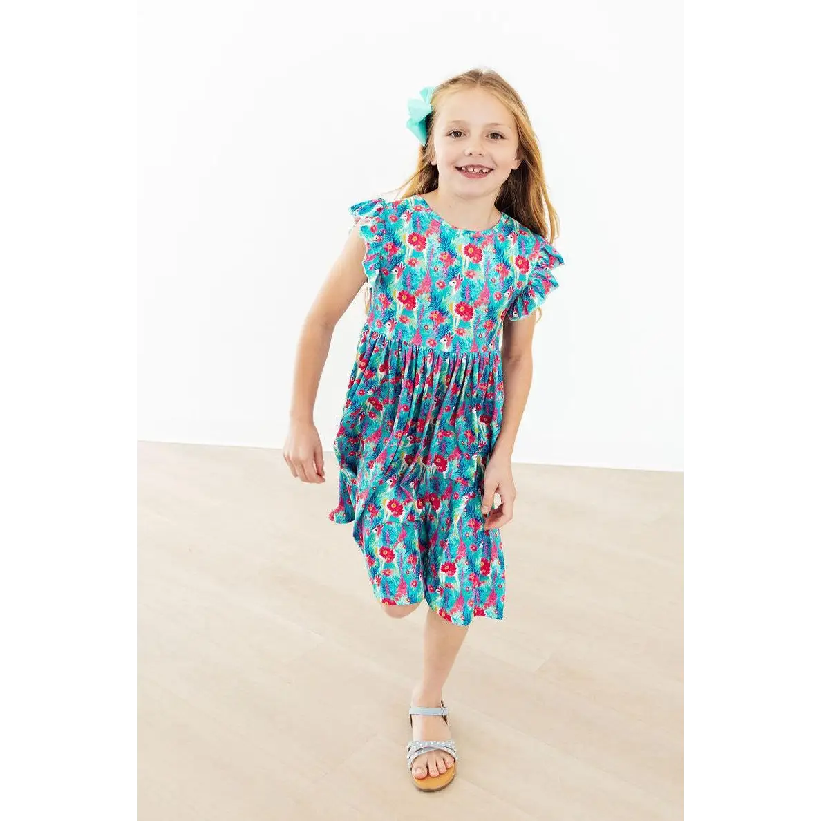 Flutter Sleeve Twirl Dress - Lovely Llamas - Mila & Rose ®