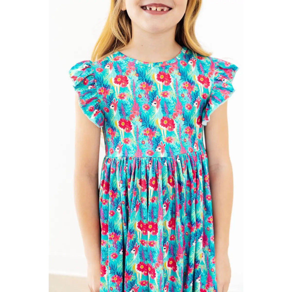 Flutter Sleeve Twirl Dress - Lovely Llamas - 6-12M - Mila & Rose ®