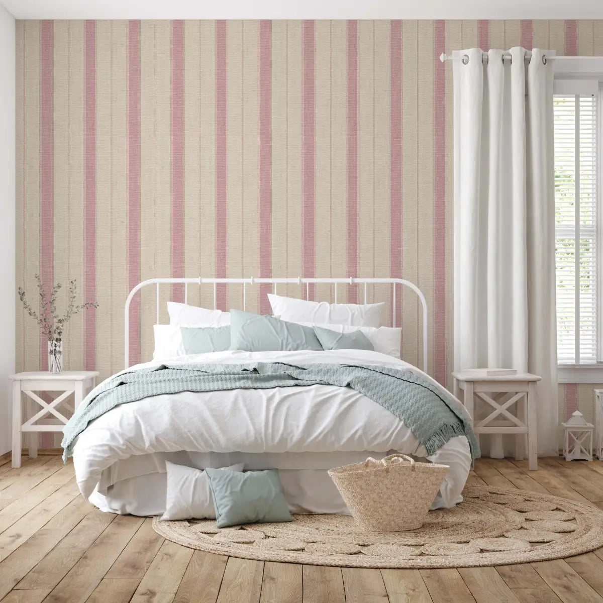 Lowen Wallpaper - French Linen Stripe - Loomwell Home Goods