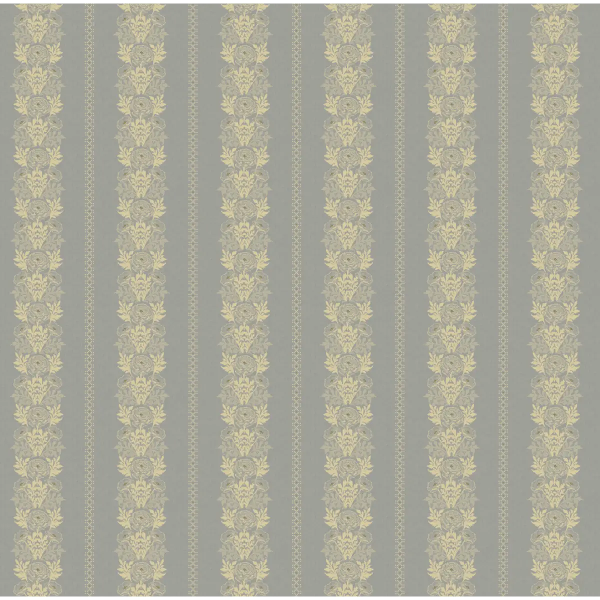 Lucia Wallpaper - Lacy Floral Stripe - by Yorkville Studio - Sample 1 foot by 1 foot / Blue - Loomwell Home Goods