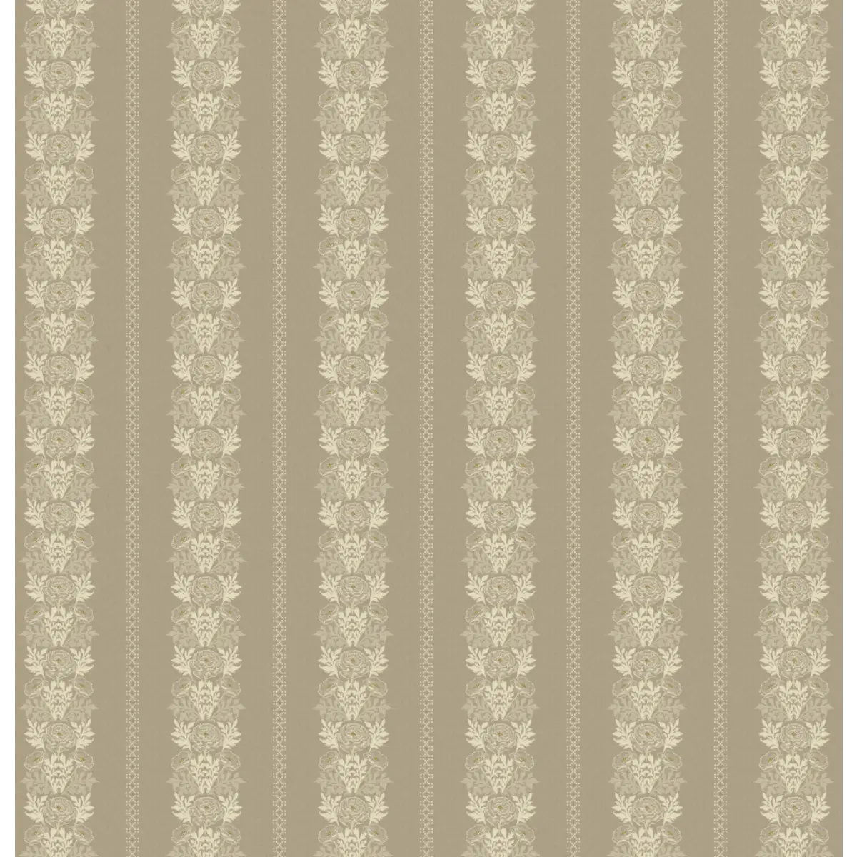 Lucia Wallpaper - Lacy Floral Stripe - by Yorkville Studio - Sample 1 foot by 1 foot / Taupe - Loomwell Home Goods