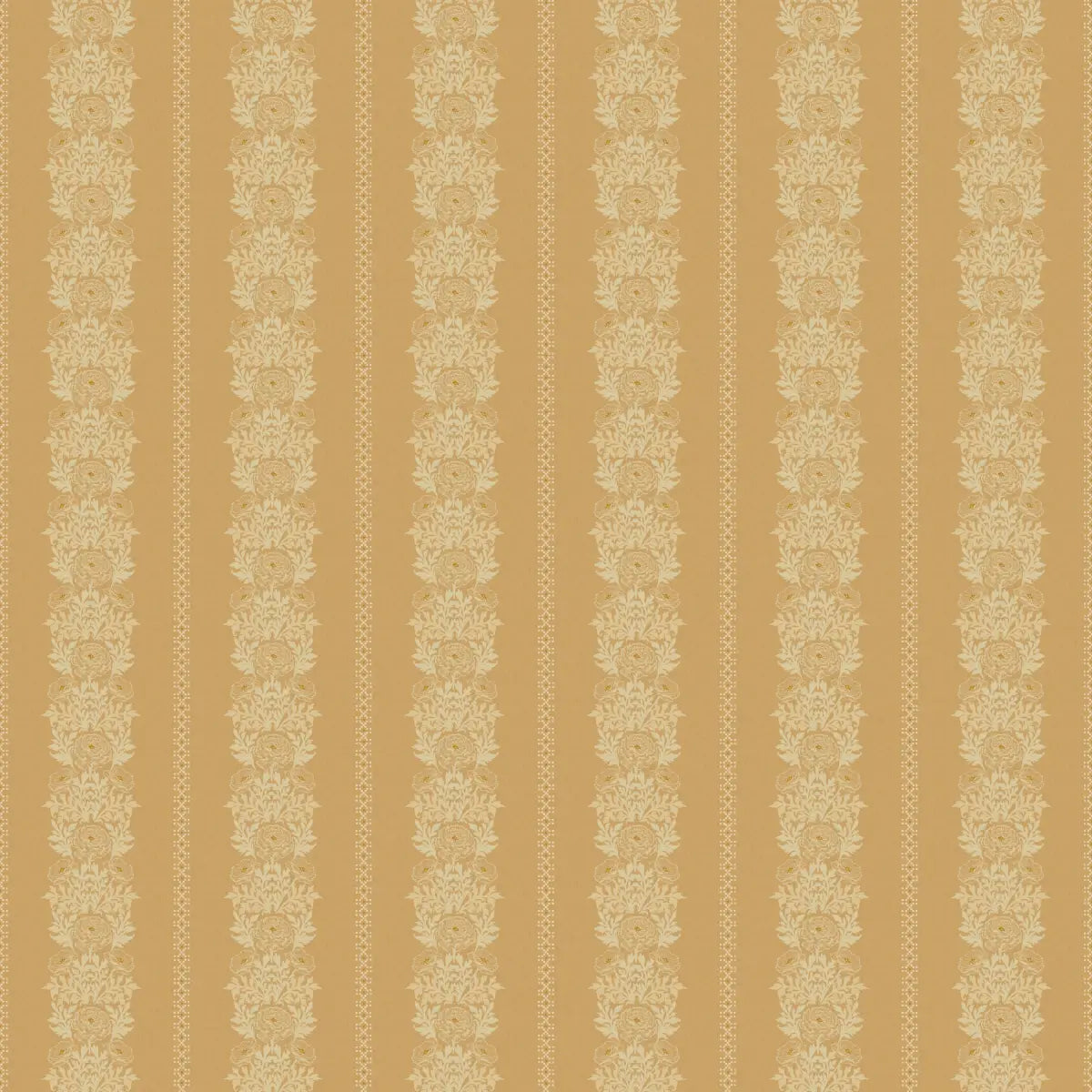 Lucia Wallpaper - Lacy Floral Stripe - by Yorkville Studio - Sample 1 foot by 1 foot / Yellow - Loomwell Home Goods