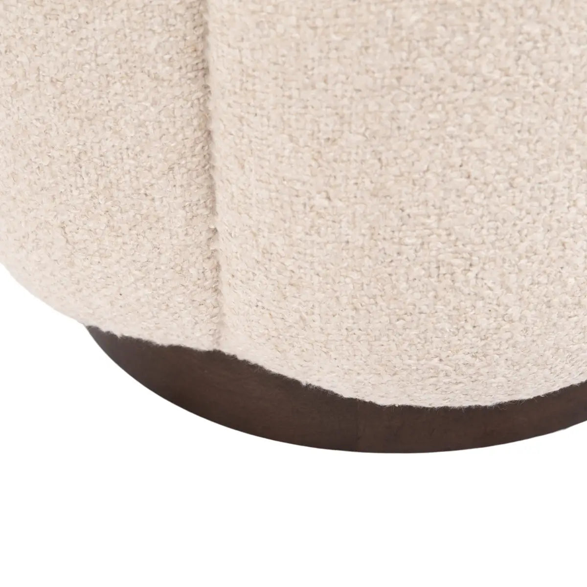 Lucida Round Tufted Ottoman Fabric and Wood - kateandlaurel