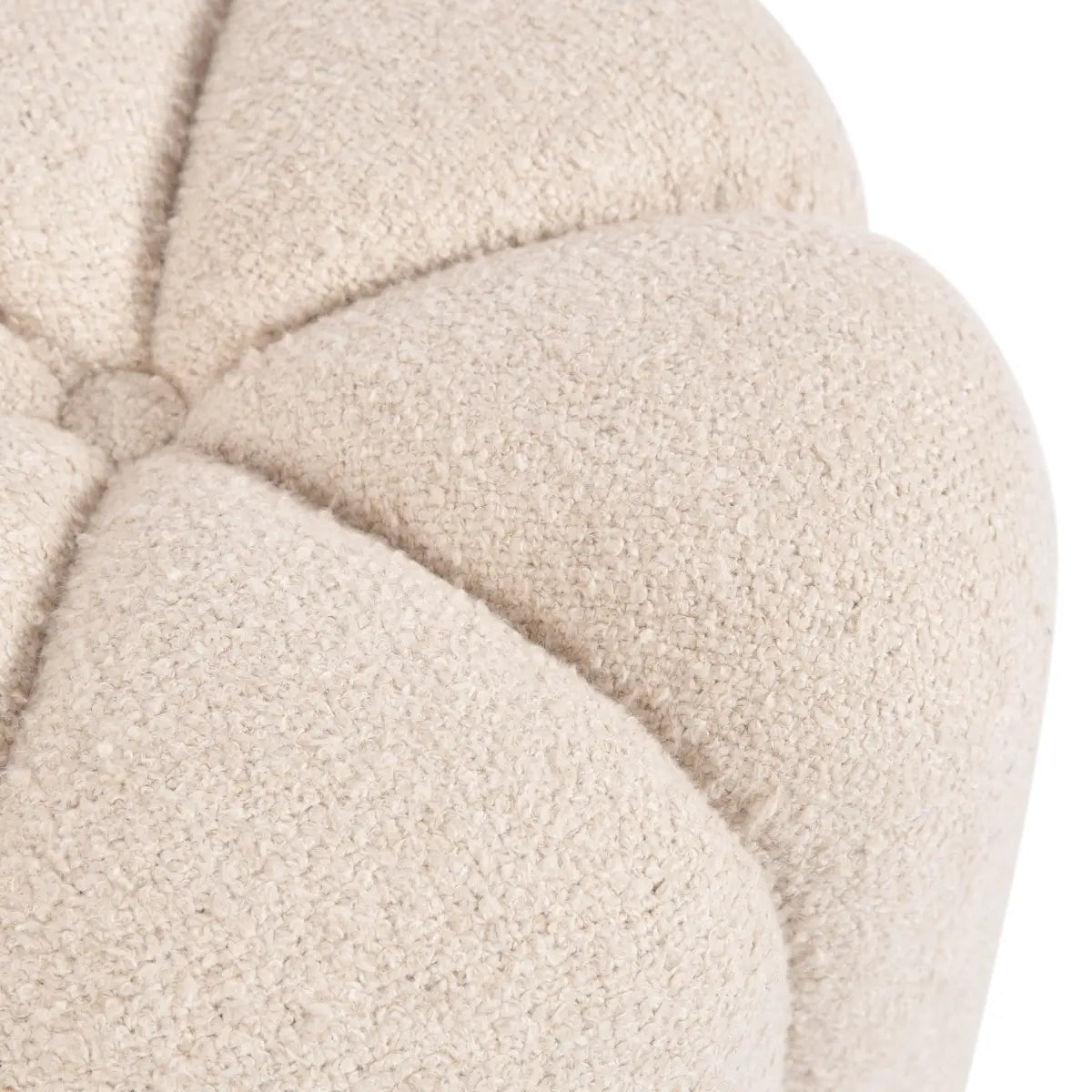 Lucida Round Tufted Ottoman Fabric and Wood - kateandlaurel