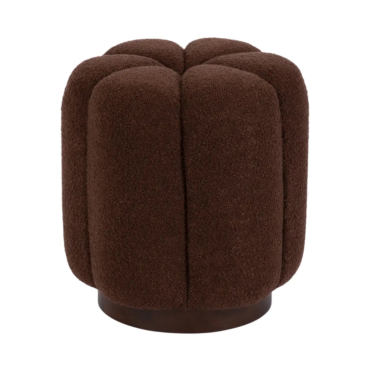 Lucida Round Tufted Ottoman Fabric and Wood - kateandlaurel