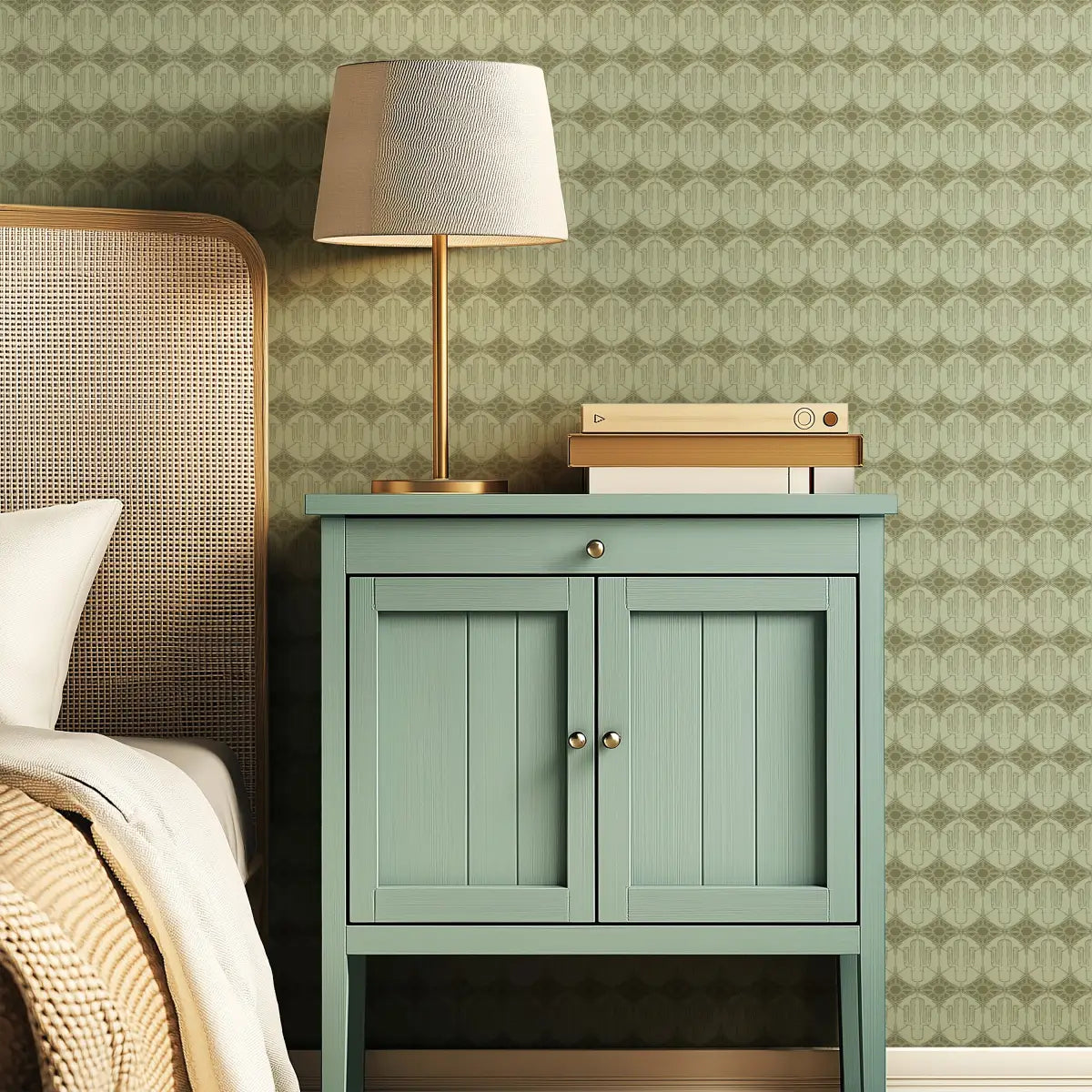 Luke Wallpaper - Geometric Cactus and Sun - by Erin Silliman Designs - Loomwell Home Goods