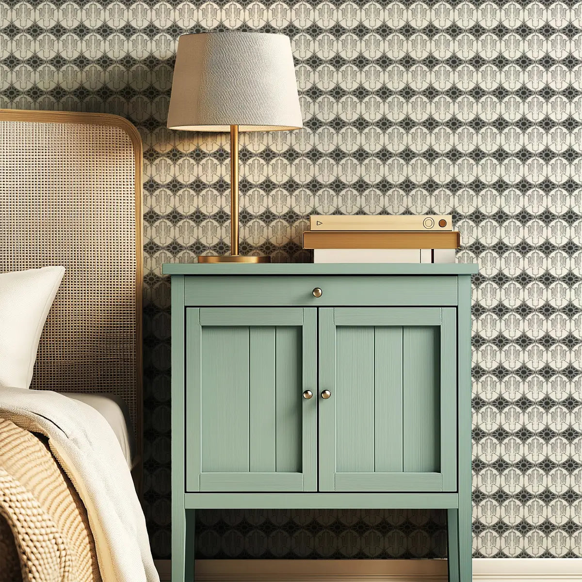 Luke Wallpaper - Geometric Cactus and Sun - by Erin Silliman Designs - Loomwell Home Goods