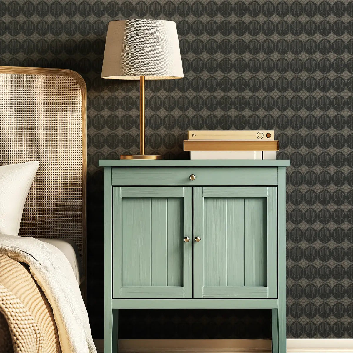 Luke Wallpaper - Geometric Cactus and Sun - by Erin Silliman Designs - Loomwell Home Goods