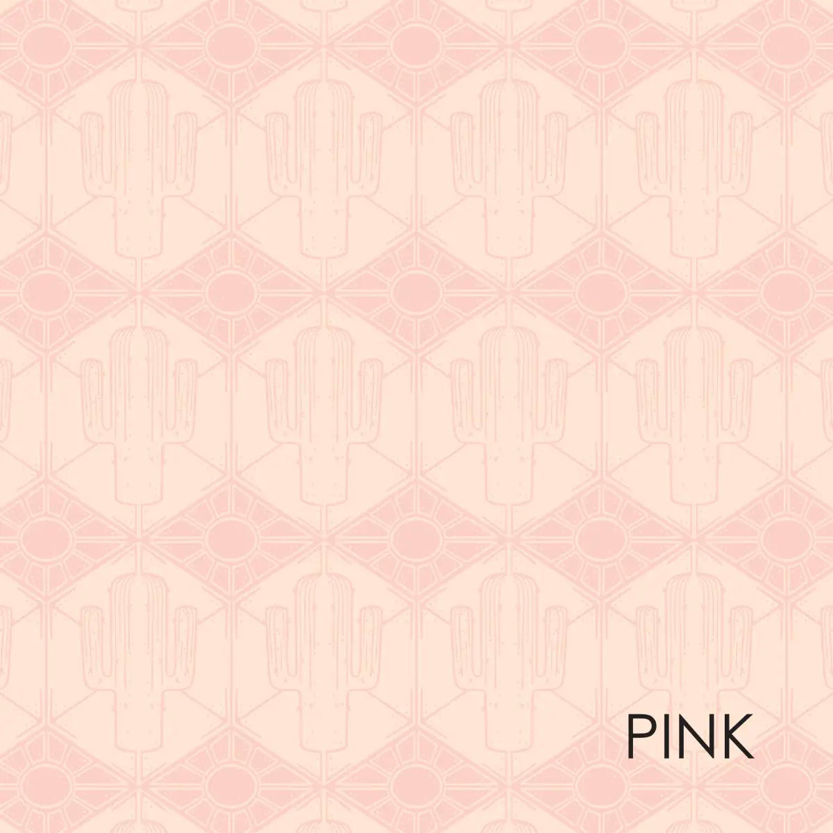 Luke Wallpaper - Geometric Cactus and Sun - by Erin Silliman Designs - Sample 1 foot by 1 foot / Pink - Loomwell Home