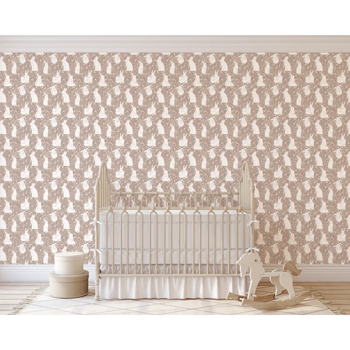 Lulu Wallpaper - Playful Bunnies - by Elfi Yang - Loomwell Home Goods