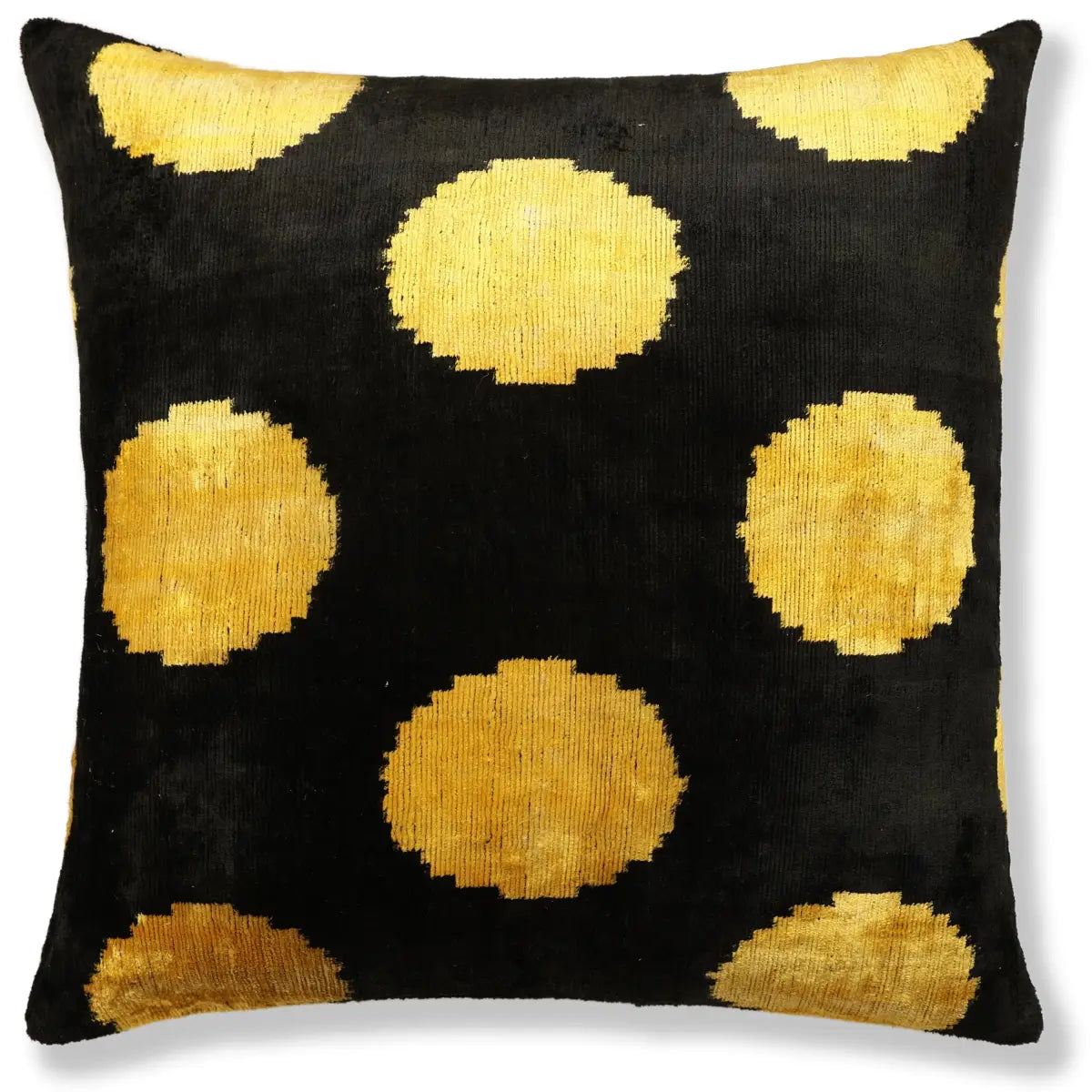 Luxury Black & Gold Silk Velvet Pillow 20x20 Inch - Handmade - Canvello