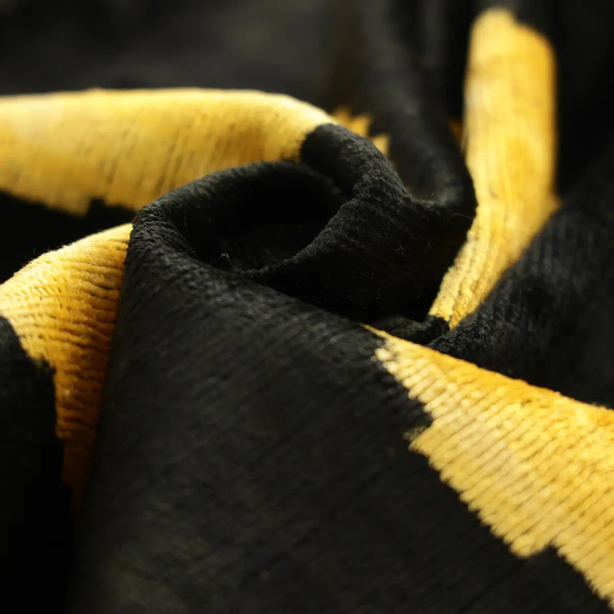 Luxury Black & Gold Silk Velvet Pillow 20x20 Inch - Handmade - Canvello