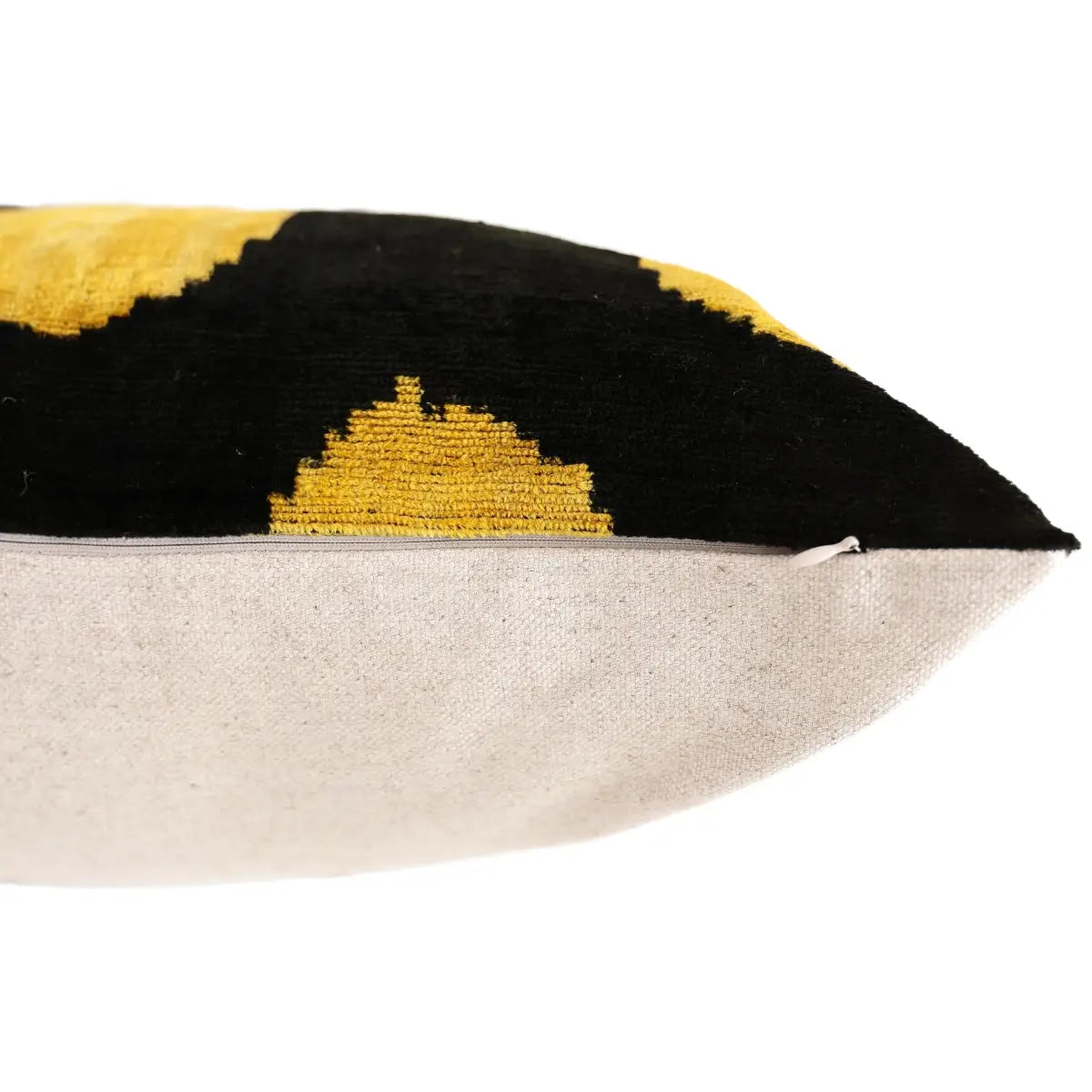 Luxury Black & Gold Silk Velvet Pillow 20x20 Inch - Handmade - Canvello