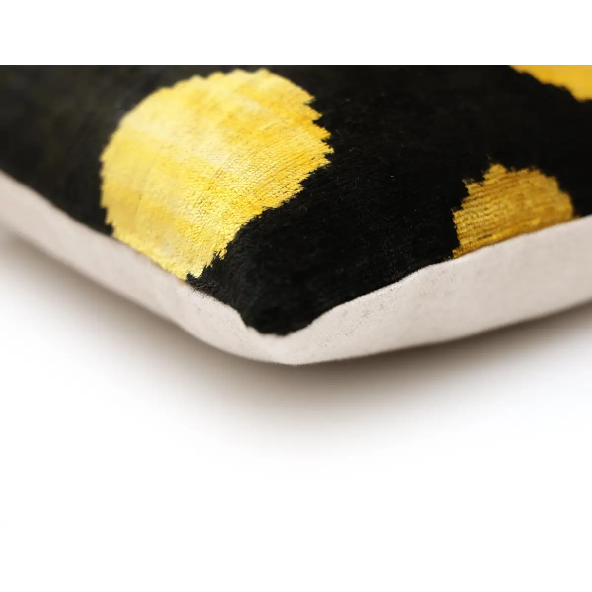 Luxury Black & Gold Silk Velvet Pillow 20x20 Inch - Handmade - Canvello