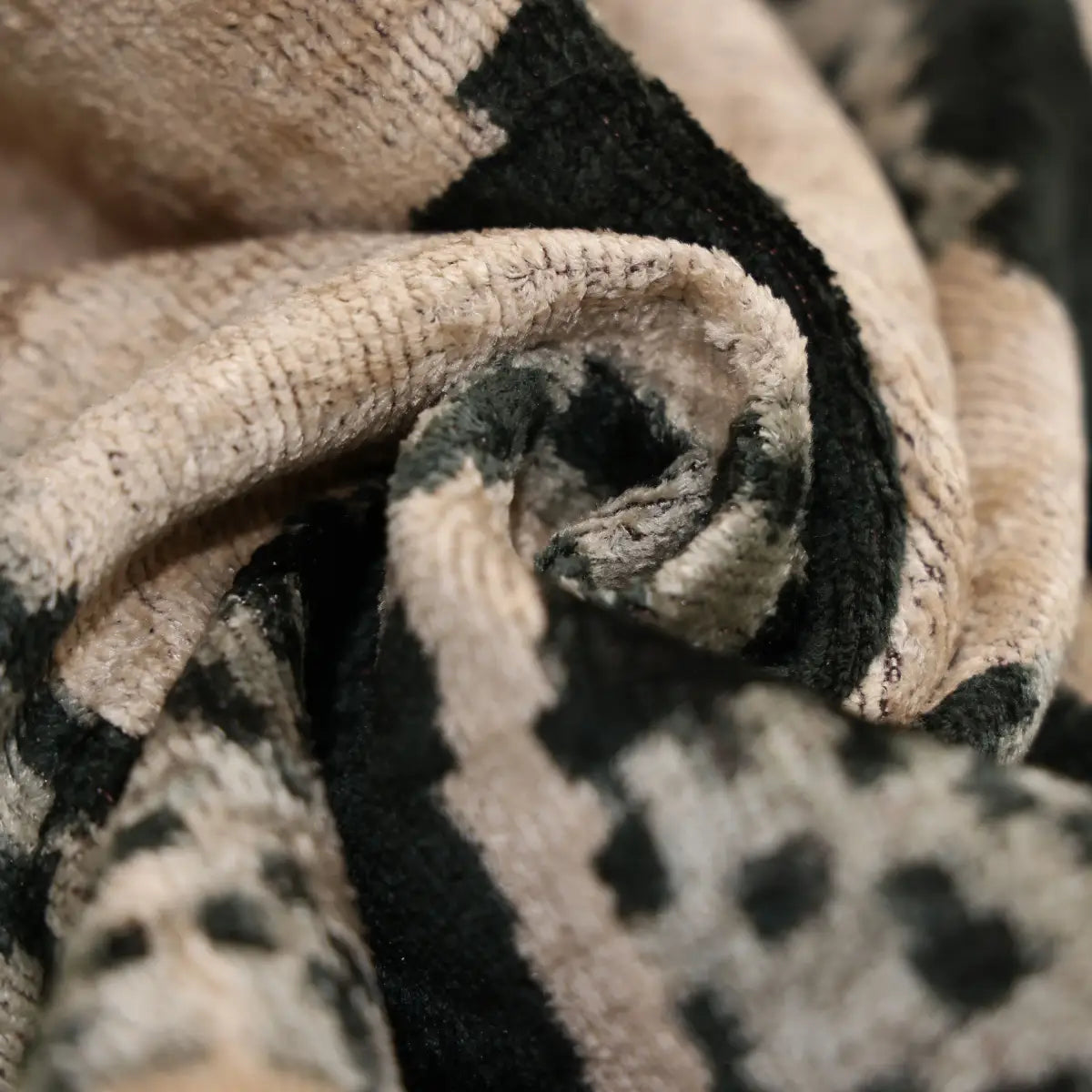 Luxury Black and Natural Silk Velvet Ikat Lumbar Pillow 16x24 Inch with Down Insert - Canvello