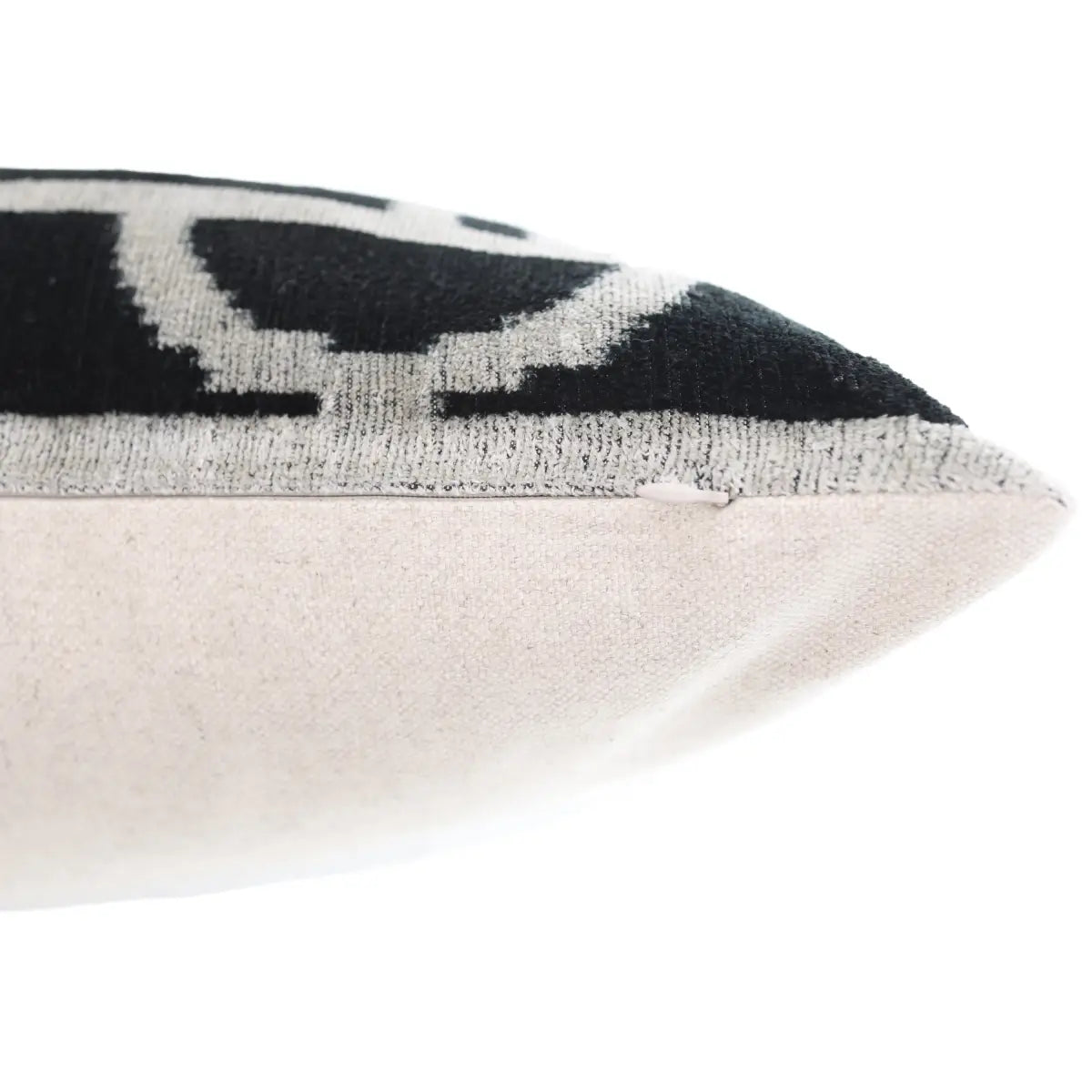 Luxury Velvet Pillow - Modern Black & White 16x24 – Handmade Silk Lumbar Cushion - Canvello