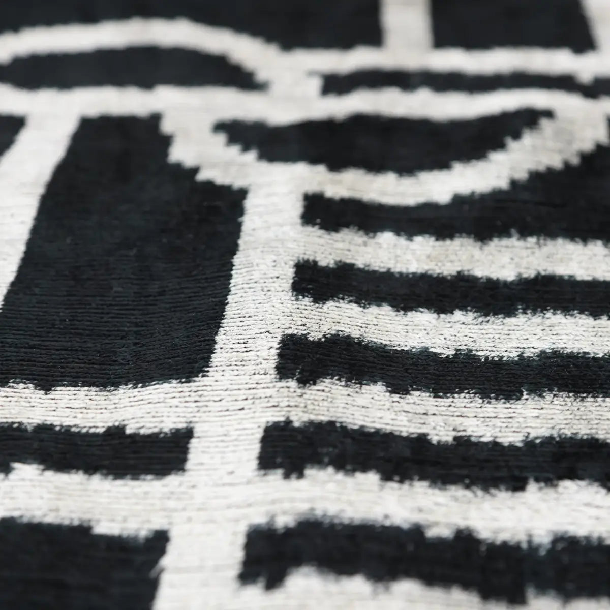 Luxury Velvet Pillow - Modern Black & White 16x24 – Handmade Silk Lumbar Cushion - Canvello