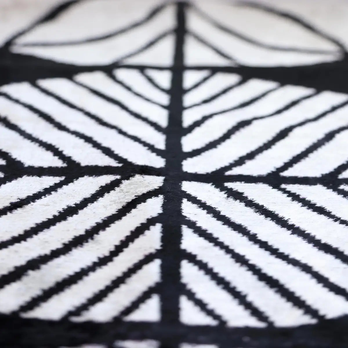 Luxury Black & White Silk Velvet Throw Pillow 16x24 – Handmade Geometric Designer Lumbar - Canvello