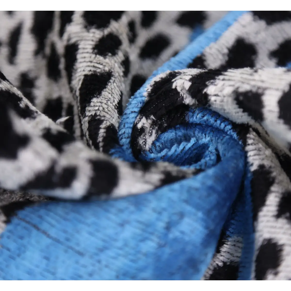 Luxury Blue Leopard Velvet Pillow 16x24 – Handmade Silk Lumbar Cushion with Bold Animal Print - Canvello