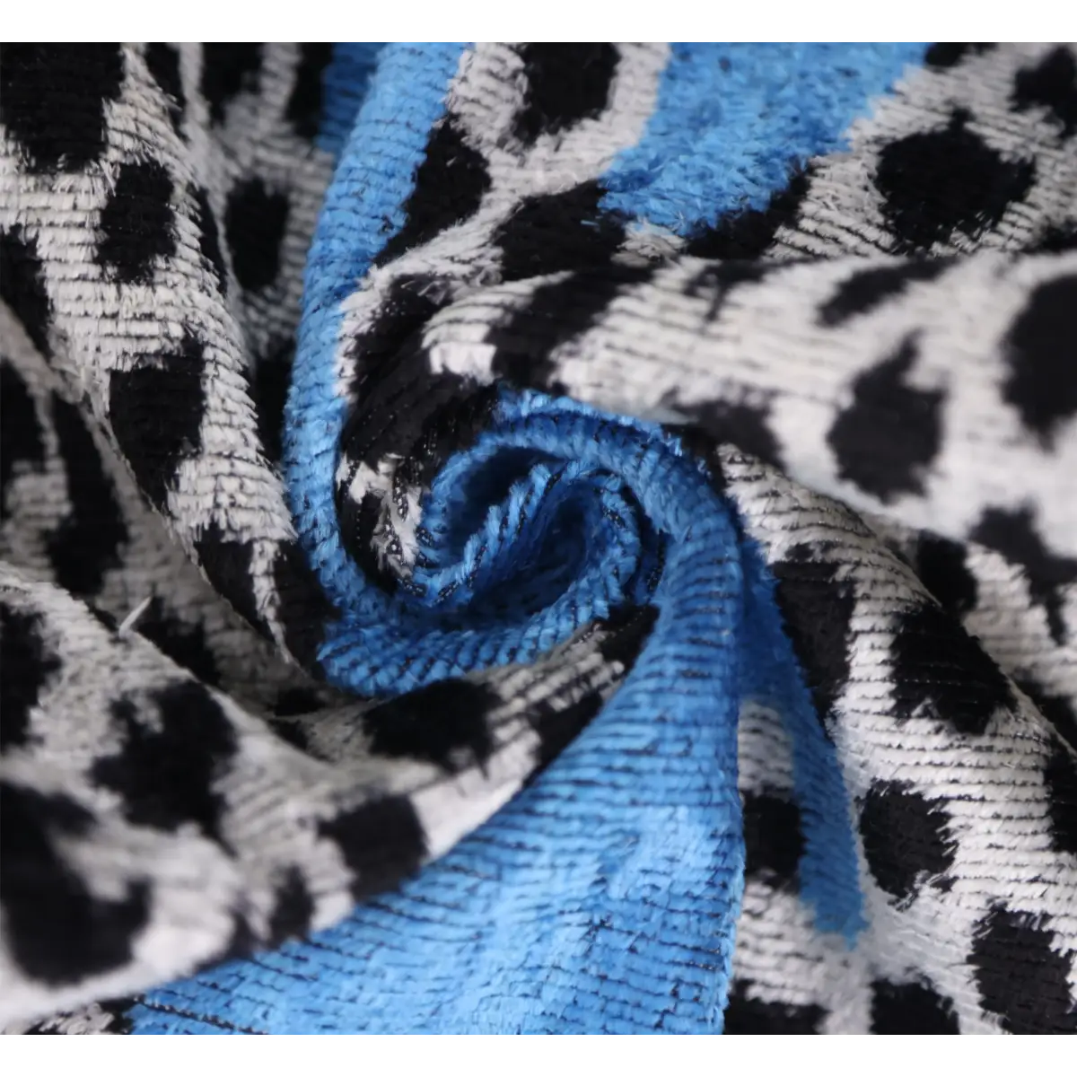 Luxury Blue Leopard Velvet Pillow 16x24 – Handmade Silk Lumbar Cushion with Bold Animal Print - Canvello
