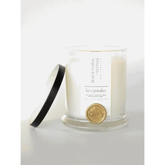 Luxury Candle - Black Coral + Vetiver - Keepsake Candle | Curated