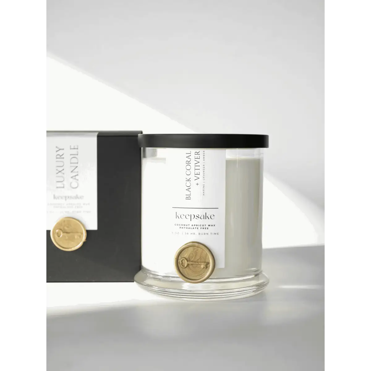 Luxury Candle - Black Coral + Vetiver - Keepsake Candle | Curated