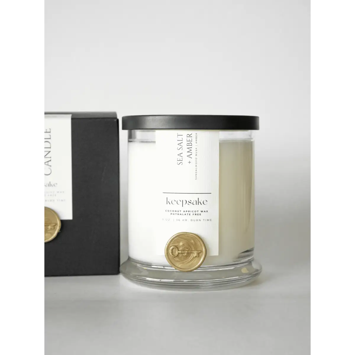 Luxury Candle - Sea Salt + Amber - Keepsake Candle | Curated